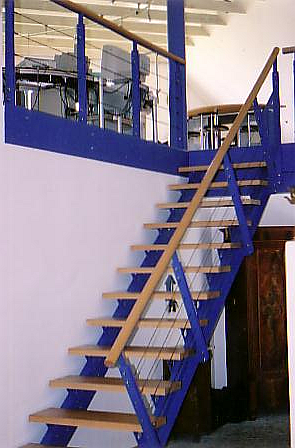 Straight Staircase with Maple Treads and Handrails.