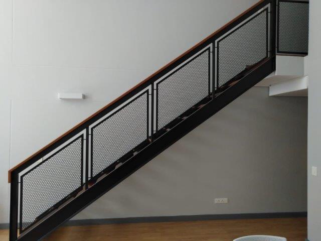 Custom Made Hexagonal Perforated Mild Steel Balustrades. The Hexagonal Perforated Mild Steel Sheet is custom made, it is not off the shelf.
